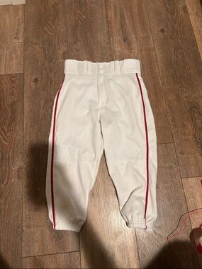 Easton White Baseball Pants with Black Waistband Detail